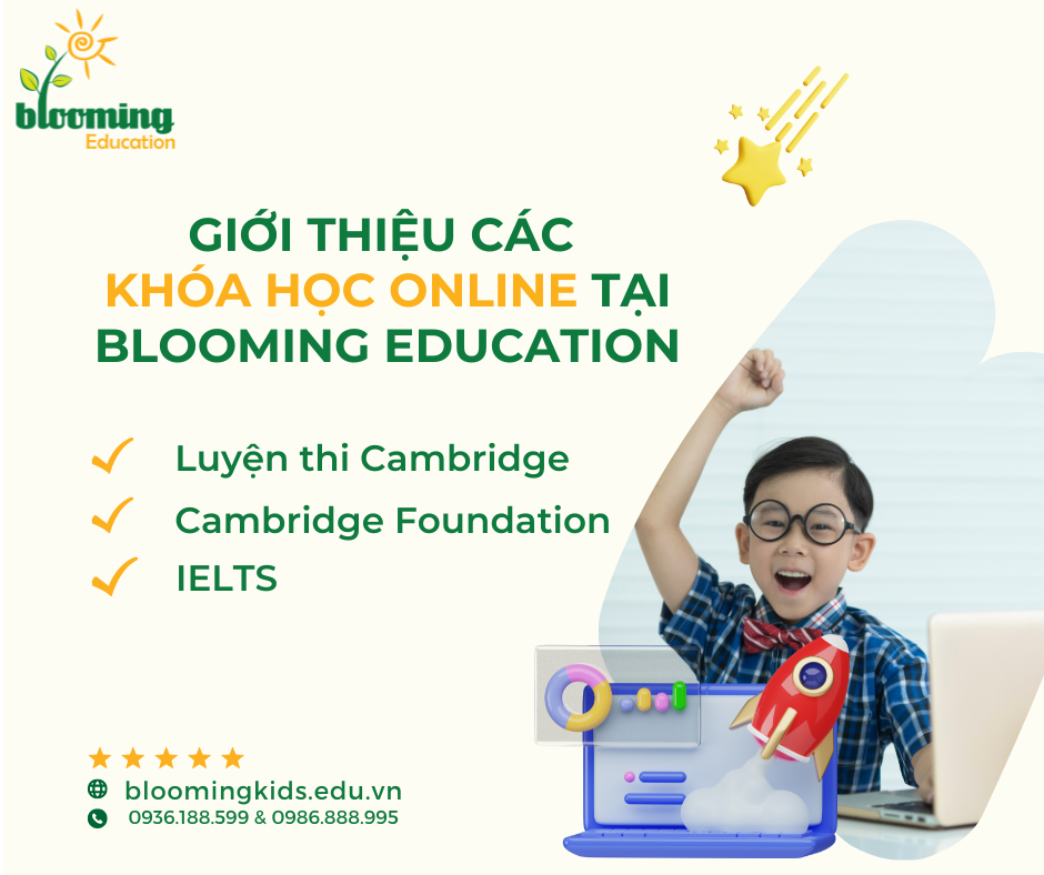 GIỚI THIỆU CÁC KHÓA HỌC ONLINE TẠI BLOOMING EDUCATION